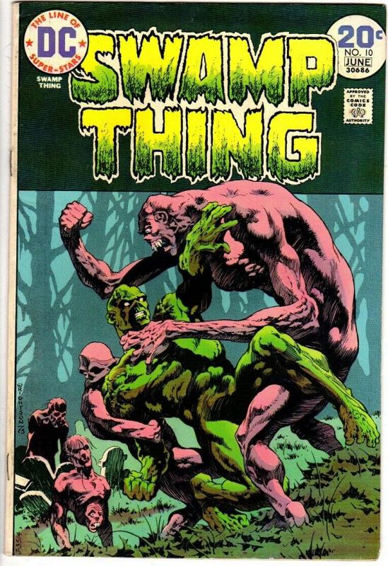 SWAMP THING 10 VG-F  June 1974  LAST WRIGHTSON ISSUES