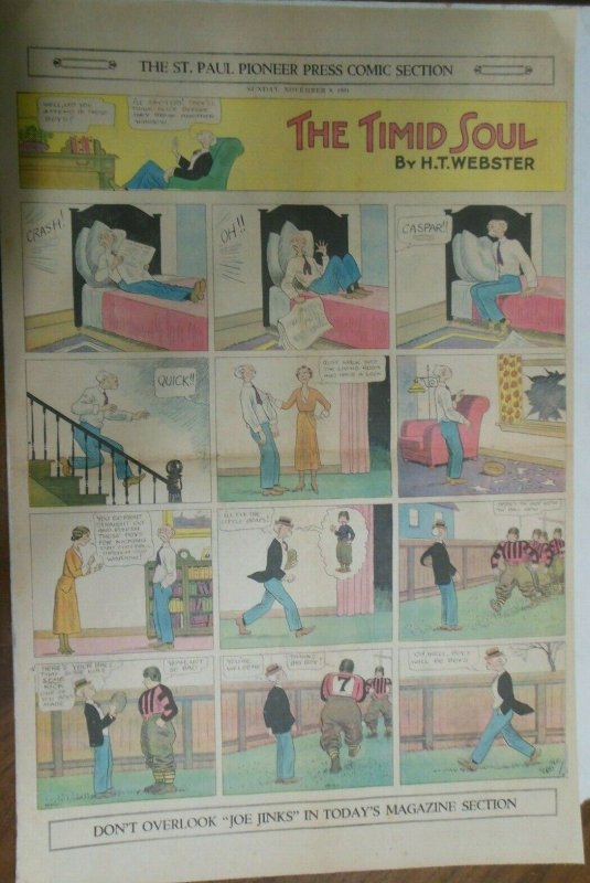 (18) The Timid Soul Sunday Page by HT Webster from 1931 Large Full Size Page ! 