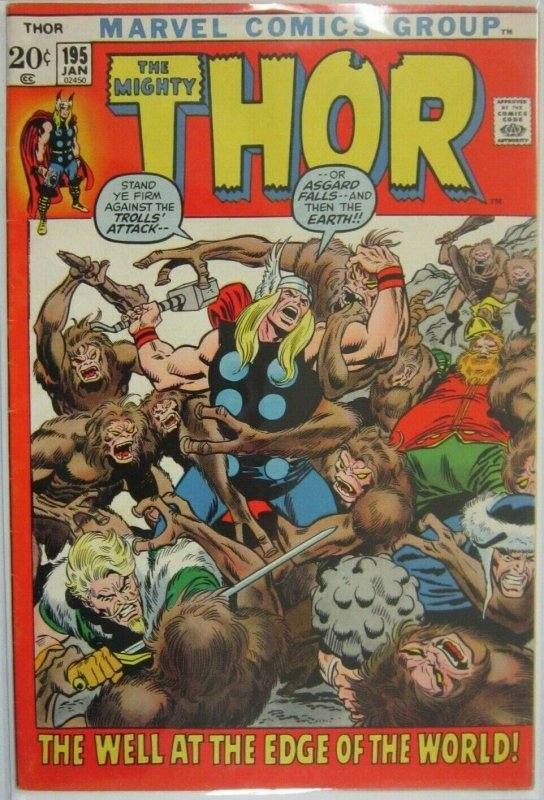 The Mighty Thor #195 - 4.0 VG - 1972