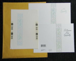 DEEP SYMPATHY Left Border Lillies 5.5x8 Greeting Card Art #S1247 w/ 6 Cards