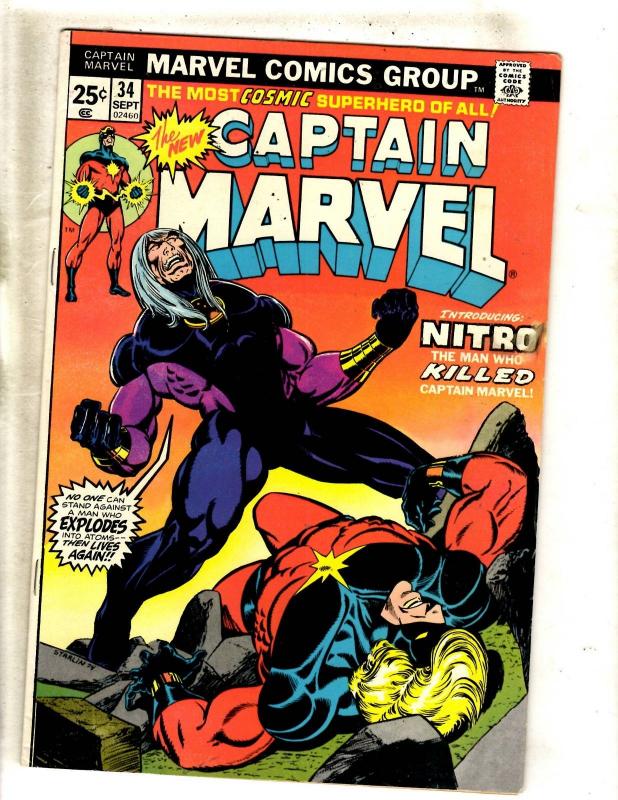 Captain Marvel # 34 VF Comic Book Kree Avengers Carol Danvers Hulk Thor JF15