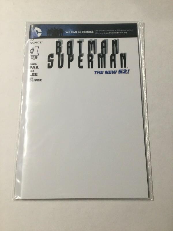 Batman Superman 1 Nm Near Mint Blank Variant DC Comics