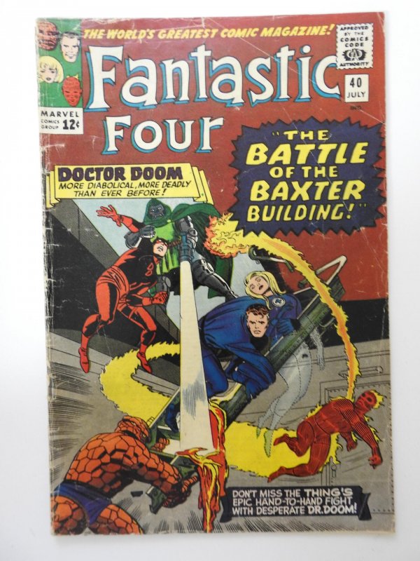 Fantastic Four #40 (1965) GD/VG Condition! Moisture stain, ink back cover
