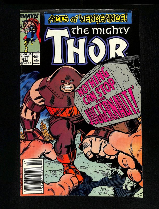Thor #411 Newsstand Variant 1st Appearance New Warriors! Juggernaut!