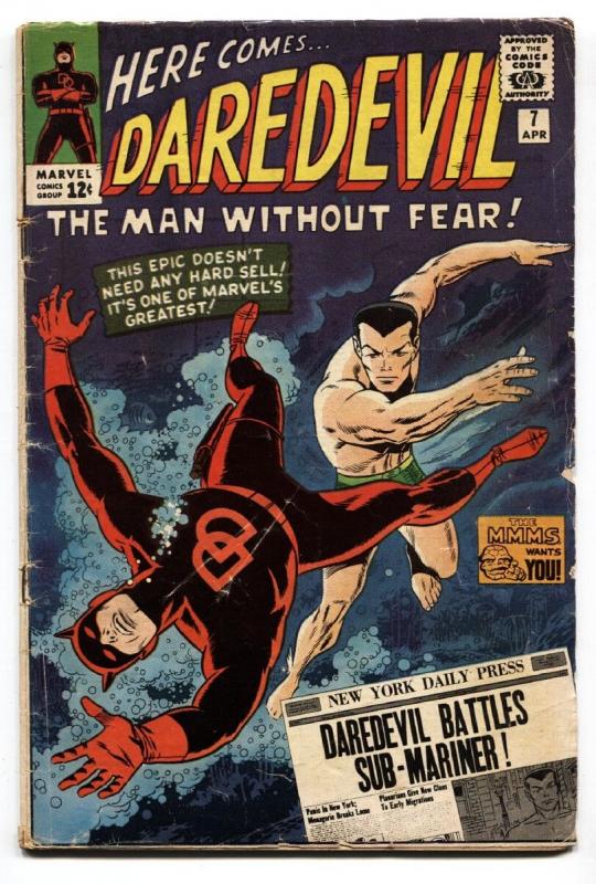 Daredevil #7 First Red Costume issue-1964 comic book Marvel-Sub-Mariner