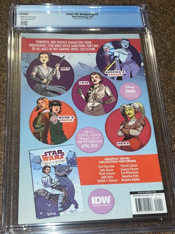 Sonic the Hedgehog 2 (2018 IDW) Retailer Incentive, RI-B Variant, CGC Graded 9.8