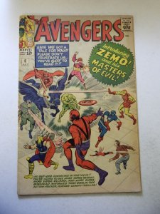 The Avengers #6 (1964) 1st App of Zemo! GD/VG Cond moisture stains, tape pull fc