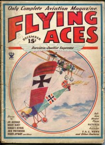 Flying Aces 12/1933-2nd bedsheet issue-WWI aviation pulp thrills-Keyhoe-G/VG