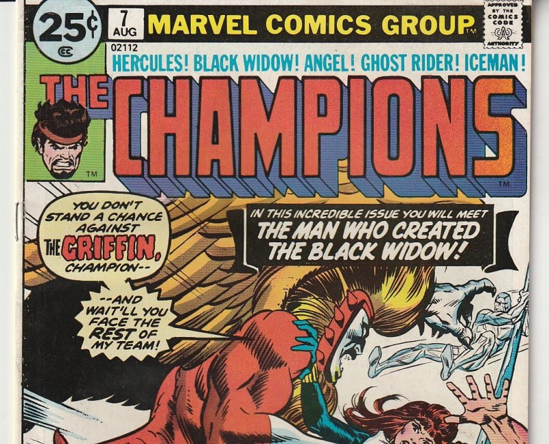 The Champions(Marvel, vol. 1) # 7 Black Widow, Ghost Rider, X-Men, Hercules