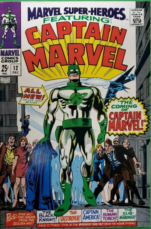 Marvel Super-Heroes #12 1st app. and origin Captain Marvel 1968 Marvel VG