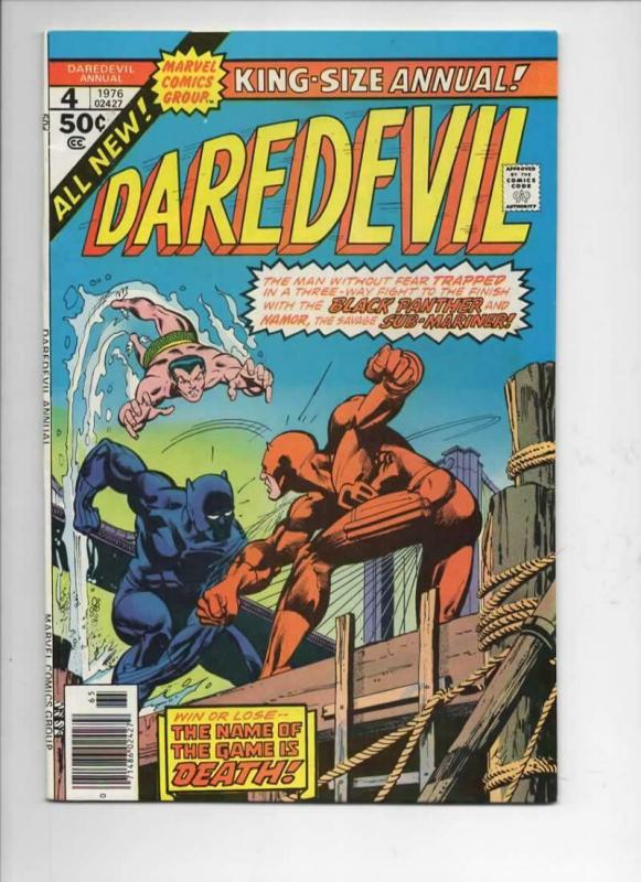 DAREDEVIL #4 King-Size Annual, VF Sub-Mariner Black Panther, 1976,more in store