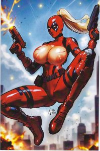 Totally Rad Halloween Alita Moon Lady Deadpool Topless Virgin Variant Cover   NM