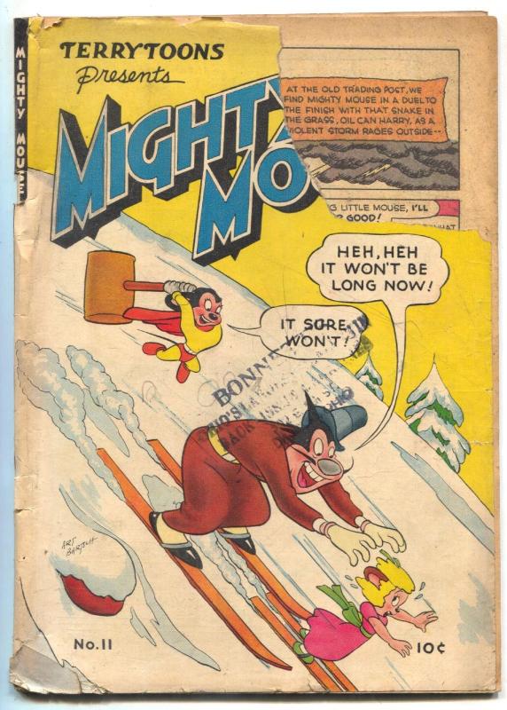 Mighty Mouse #11 1949- St John Golden Age- Skiing cover FAIR