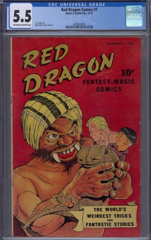 RED DRAGON COMICS #1 CGC 5.5 EDD CARTIER PRE-CODE