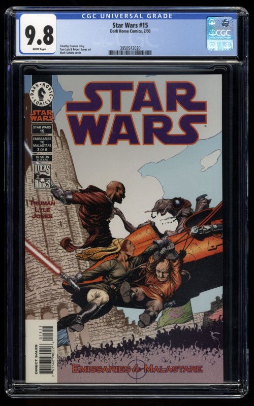 Star Wars #15 CGC NM/M 9.8 White Pages Dark Horse!