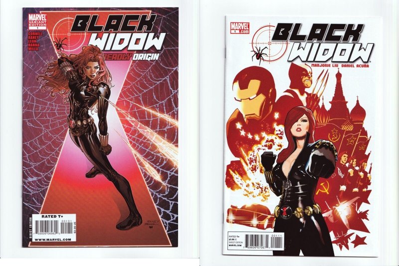 Black Widow #1 2010 Series #1 Deadly Origin Tom Raney Variant Marvel Comics Lot