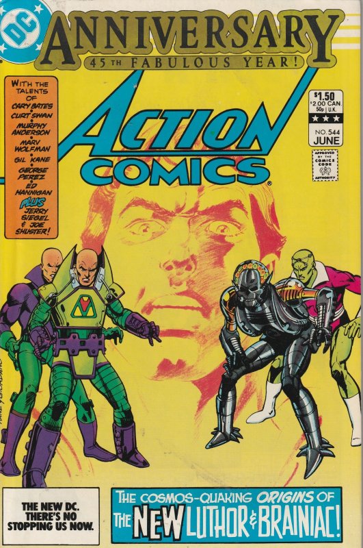 Action Comics #544 Direct Edition (1983) Luthor ! Brainiac !