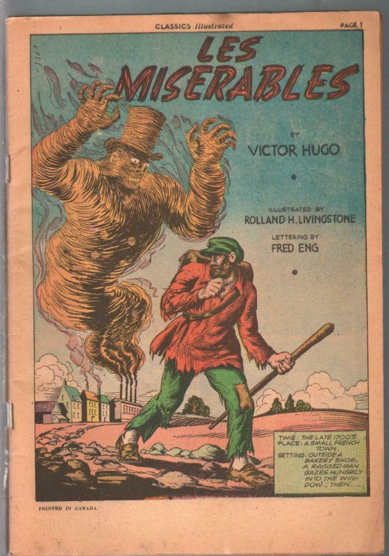 Classics Illustrated #9-HRN 87-Les Miserables-Hugo-15¢ cover price-Canadian-VG-