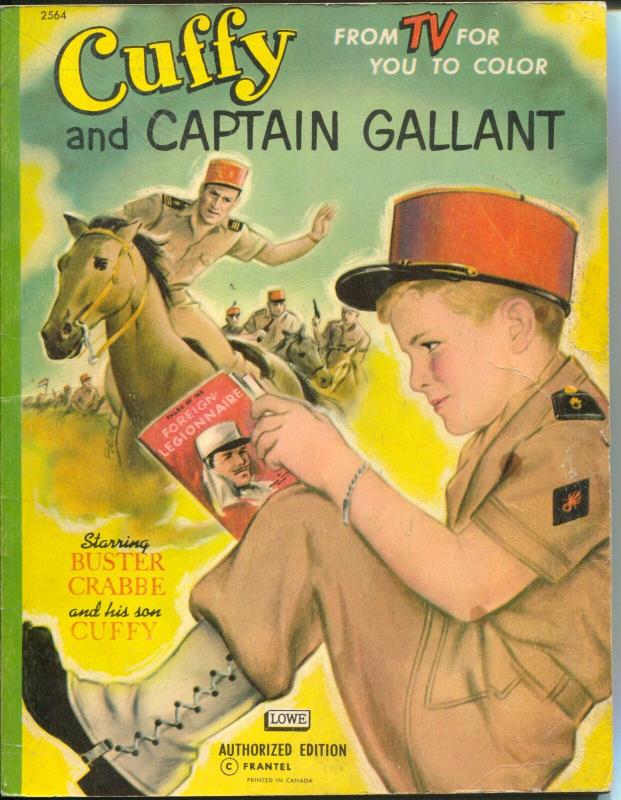 Cuffy and Captain Gallant Coloring Book #2564 1955-Buster Crabbe TV series-VG