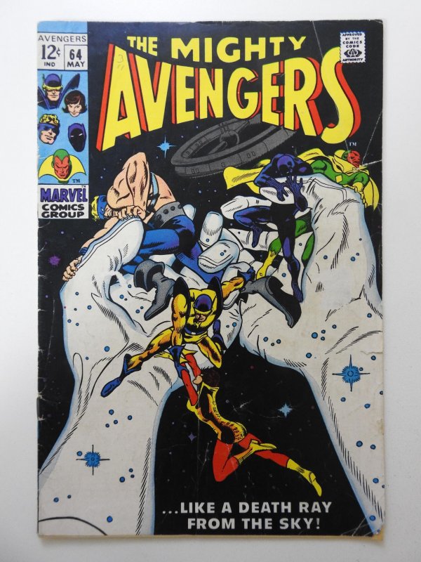 The Avengers #64 (1969) VG- Condition! Tape pull front cover
