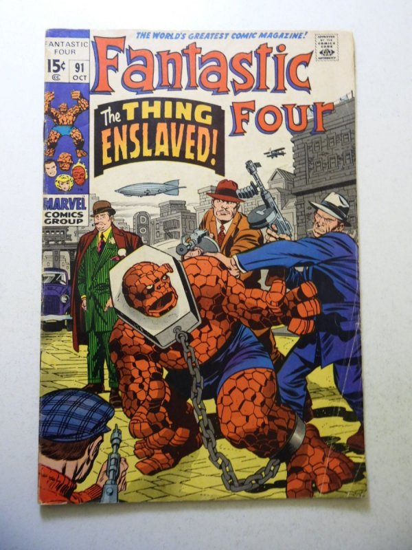 Fantastic Four #91 (1969) VG Condition cf detached at 1 staple