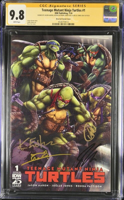 Teenage Mutant Ninja (2024) # 1 (CGC SS 9.8) Signed Aaron * Eastmen * Jones *Gal