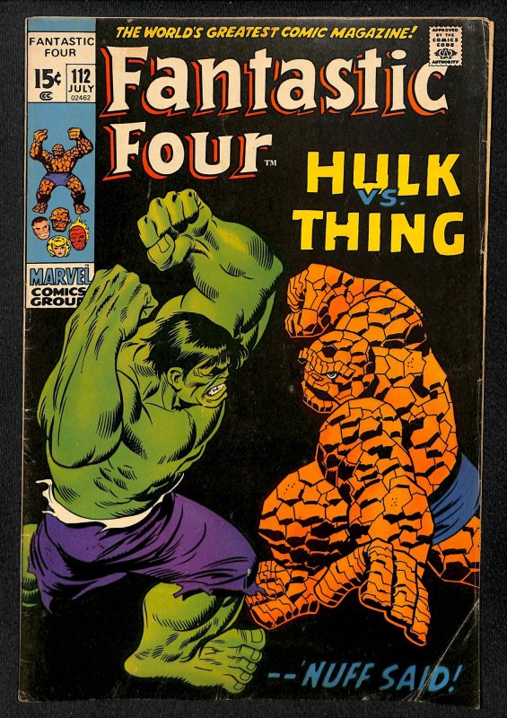 Fantastic Four #112 VG/FN 5.0 Hulk Vs Thing! Marvel Comics