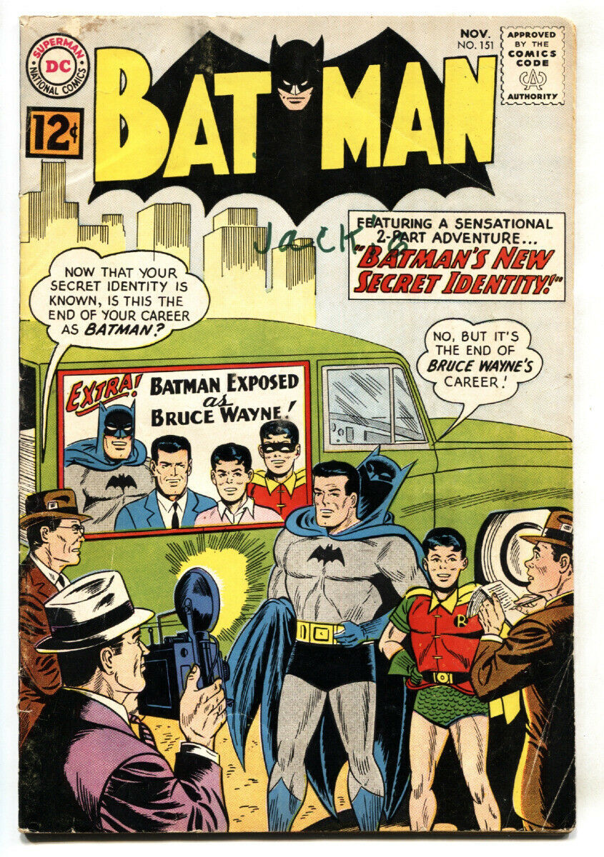 BATMAN #151 1962-BRUCE WAYNE EXPOSED-DC comic book- VG | Comic Books -  Silver Age, DC Comics, Batman, Superhero / HipComic