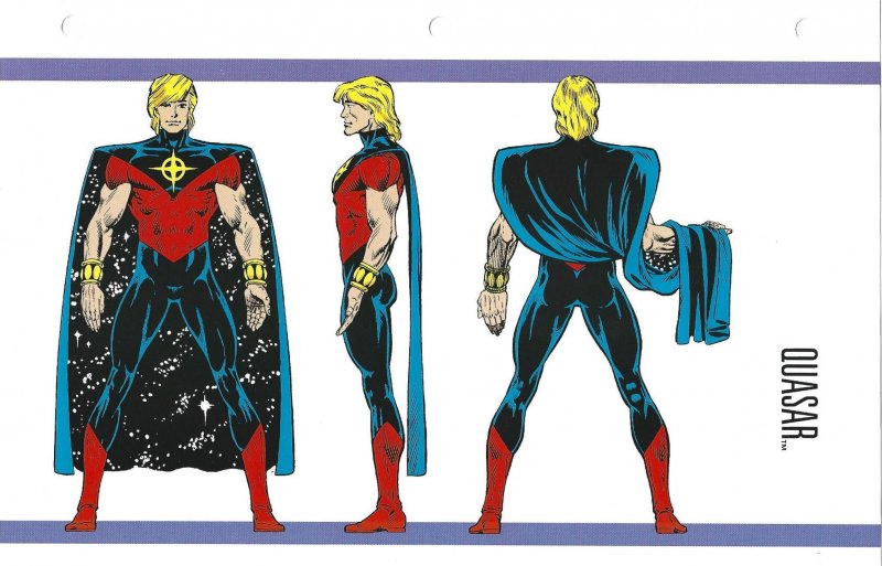 Official Handbook of the Marvel Universe Sheet- Quasar