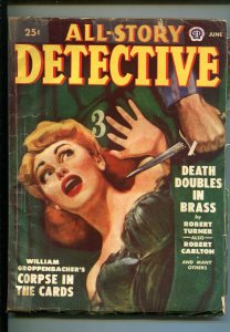 All-Story Detective 6/1949-spicy babe-MacDonald-Kornbluth-hardboiled pulp-VG