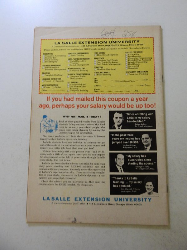 Sub-Mariner #52 (1972) FN condition price written on back cover