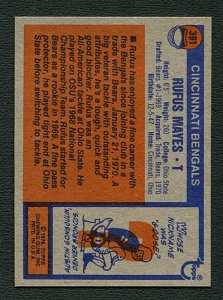 1976 Topps Rufus Mayes #391  NM-MT++  Cincinnati Bengals