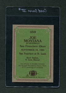 1984 Topps #359 Joe Montana / HOF / MINT