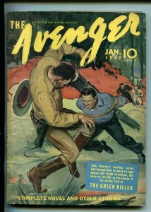 THE AVENGER 01/1942-STREET & SMITH-PULP-GREEN KILLER-KENNETH ROBINSON-vf minus
