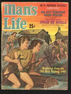 Man's Life 5/1961-provocative female POW escape cover-crime-scandal-Fay Spain...