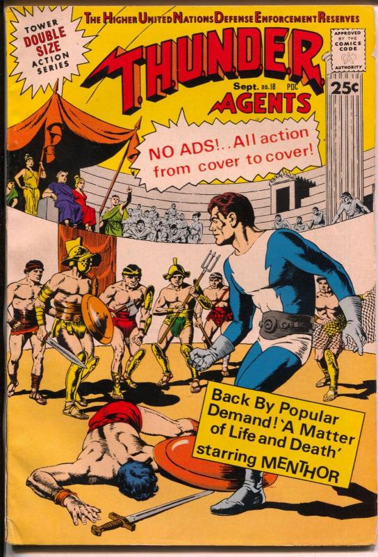 THUNDER Agents #18 1968-Tower Comics-Dynamo & Menther-Ditko-Wood-FN-