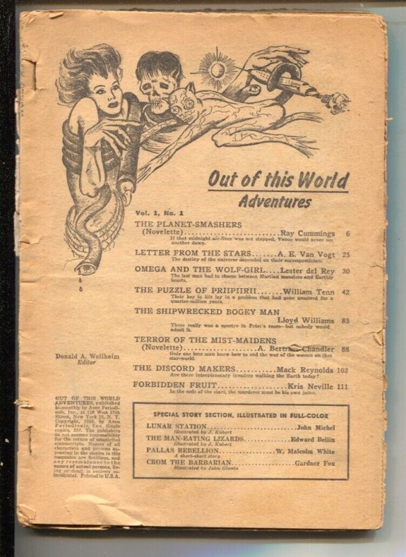 Out Of This World Adventures #1 1950-Avon-1st issue-A.E. Van Vogt-Lester Del ...