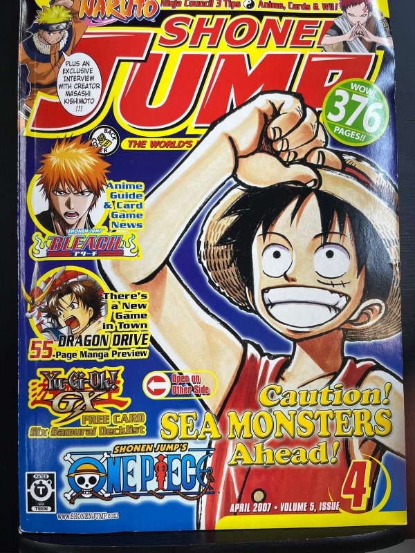 Shonen Jump #52 (Volume 5, Issue 4) April 2007 - One Piece damaged YU-GI-OH CARD