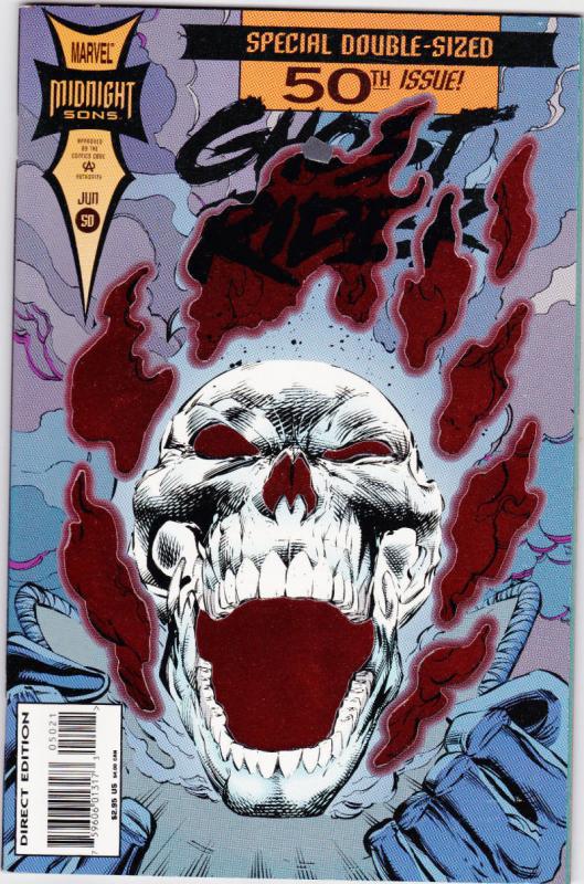 GHOST RIDER #50, NM+, Midnight Sons, Death, Motorcycle, 1990 1994, Marvel