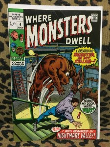 WHERE MONSTERS DWELL #4 DC UK Comics July 1970 VG+ Condition Steve Ditko Art