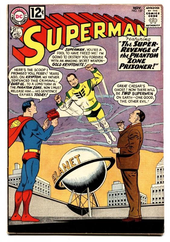 Superman #157 comic book 1962- Gold Kryptonite- Mon-el Lightning Lad VF