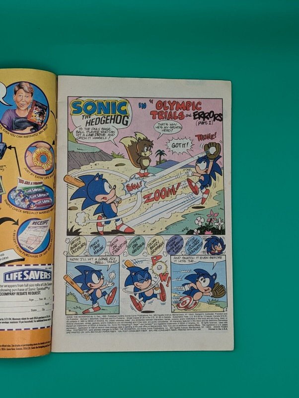 SONIC The HEDGEHOG Comic Book  #5 1993