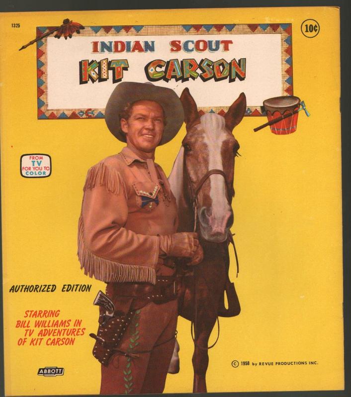 Kit Carson Indian Scout Coloring Book #1325 1956-Bill Williams-TV series-VF