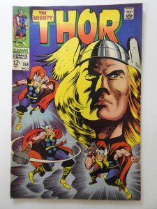Thor #158 (1968) Origin of Donald Blake! Sharp VG Condition! Crease B/C