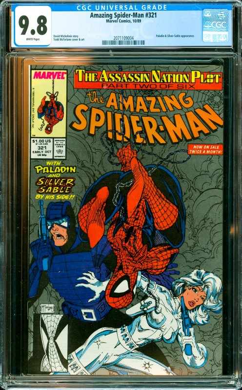 Amazing Spider-Man #321 CGC Graded 9.8 Paladin & Silver Sable appearance.