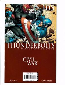 Lot Of 3 Thunderbolts Marvel Comic Books # 103 104 105 Civil War Tie-In J123