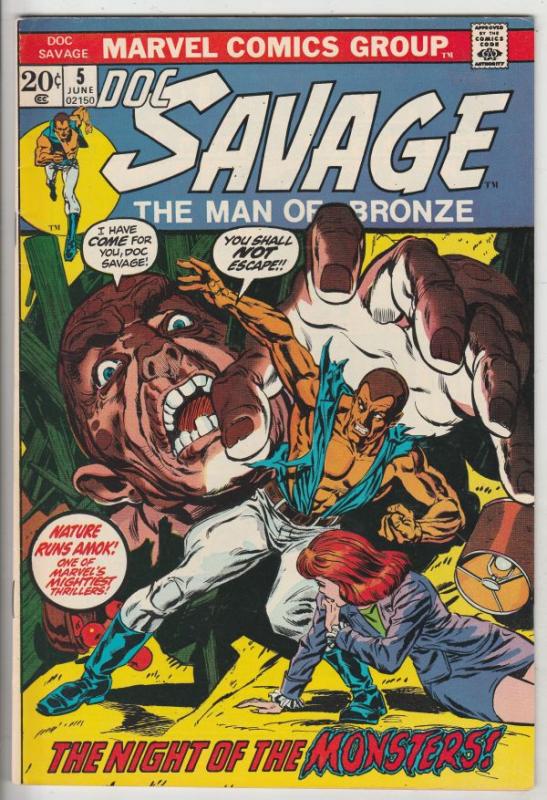 Doc Savage the Man of Bronze #5 (Jun-72) VF/NM High-Grade Doc Savage