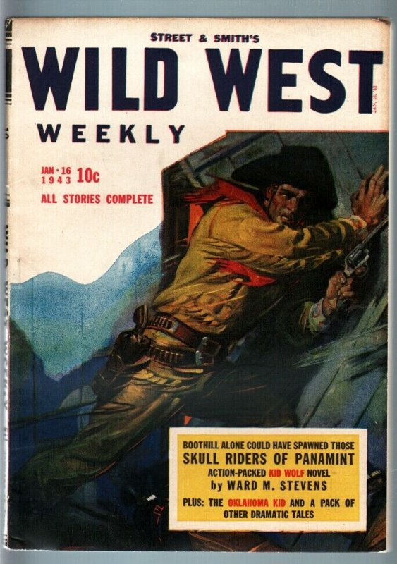 WILD WEST WEEKLY 1/16/1943-WESTERN PULP-KID WOLF VF-