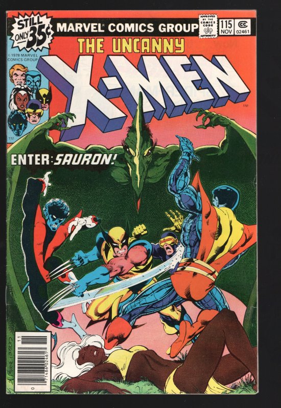 X-MEN 115 F/VF 7.0 BYRNE ART/CLAREMONT STORY;SAURON! NEWSSTAND COPY