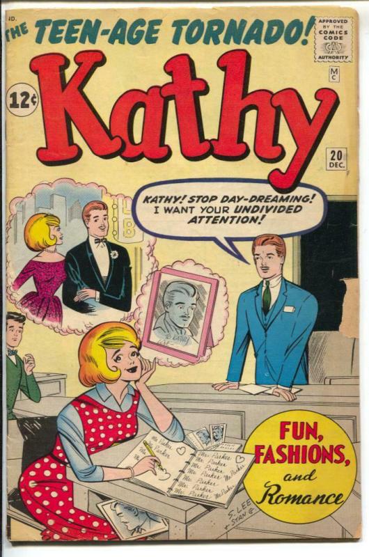 Kathy #20 1962-Marvel-Teenage Tornado-fashion-paper dolls-Stan Lee-G